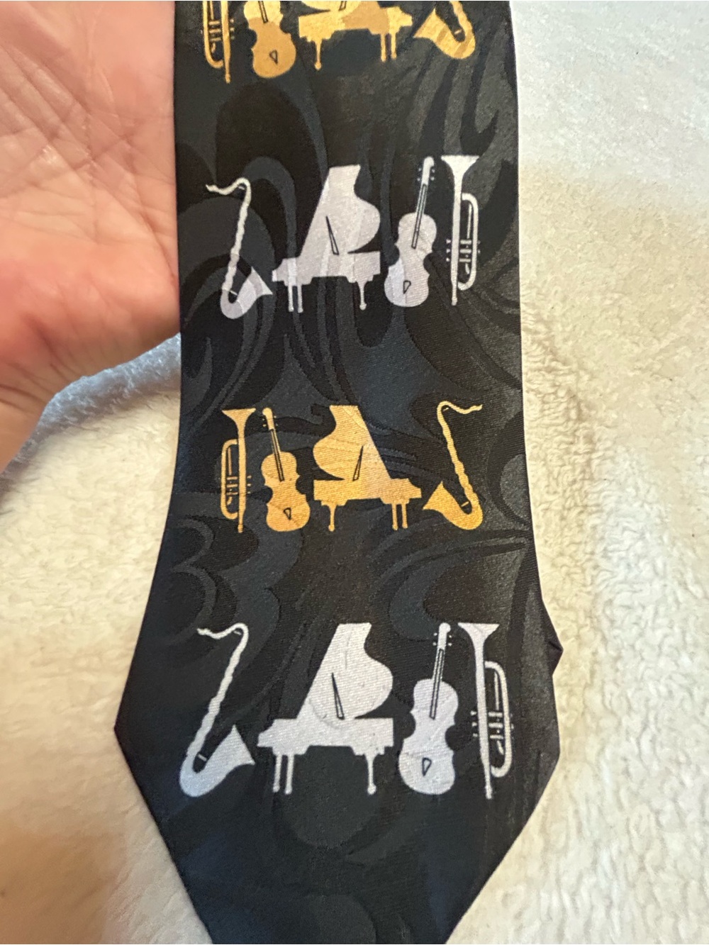 🎁3 for $30 - Black Musical Instruments Tie